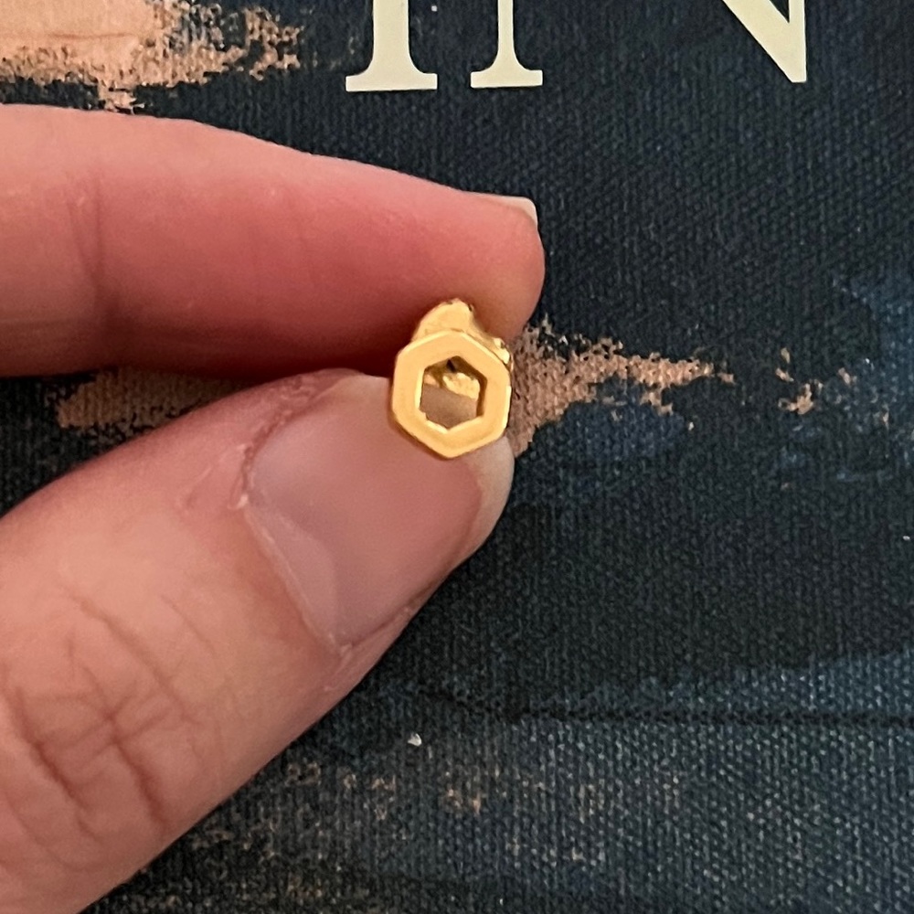 India Hicks Solid Gold Hexagonal Stud Earrings (pair)